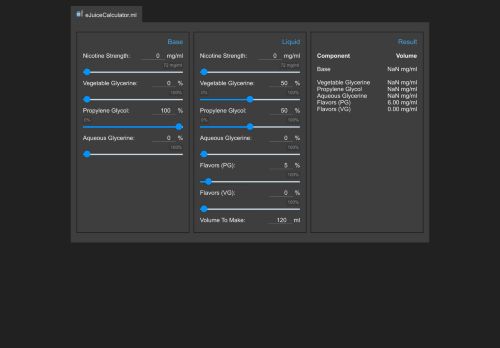 eJuiceCalculator